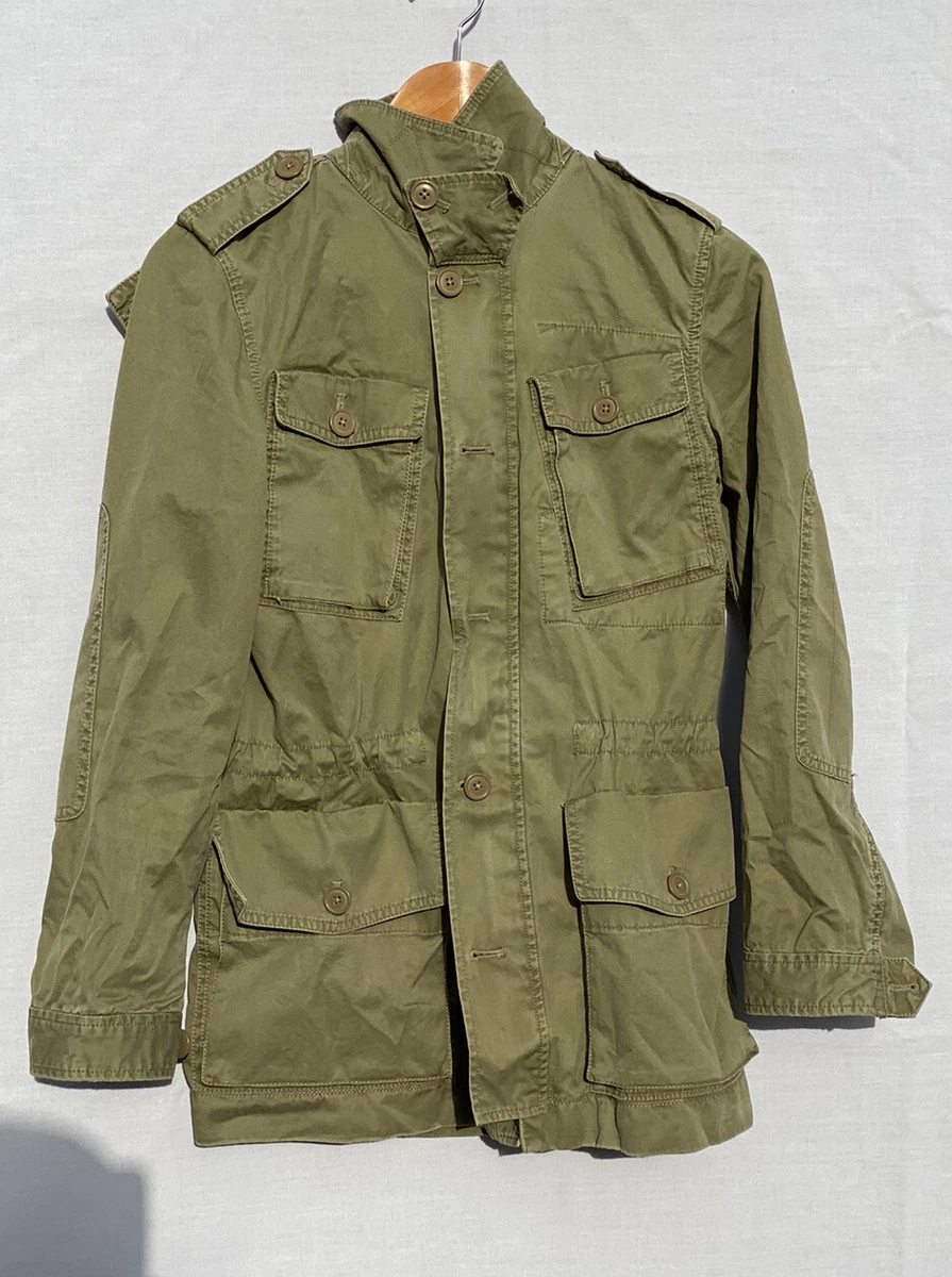 J.Crew Women s Boyfriend Fatigue Jacket Safari Jacket W Hood Size XS EUC