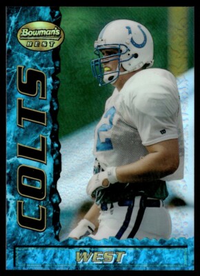 1995 Bowman's Best Refractor Derek West RC Indianapolis Colts #43