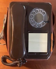 Vtg Brown Beanbag Northern Telecom Rotary Dial Desk Phone Excellent Condition