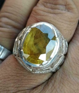 pukhraj stone ring for men