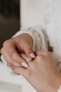 Authentic Oval Moissanite Three Stone Engagement Ring Art Deco Vintage Promise Ring Women