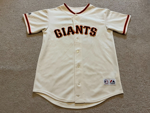 Majestic Sewn Barry Bonds San Francisco Giants Cream #25 Youth Large Rare Jersey
