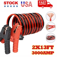Heavy Duty Power Jumper Booster Cables Commercial Grade Battery 2 Gauge 3000 AMP