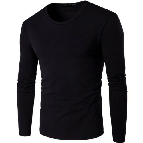 Men's Plain Blank Premium heavy Cotton T-shirt Basic Tee Long Sleeve New AU - Picture 7 of 13