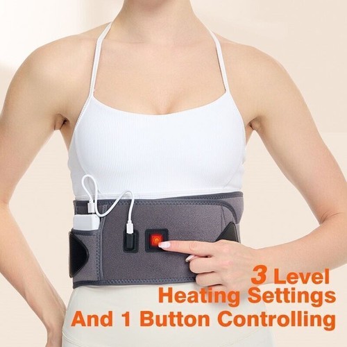Cordless Lumbar Heating Pad Electric Vibration Massager Belt Waist Pain Relief - Picture 4 of 13
