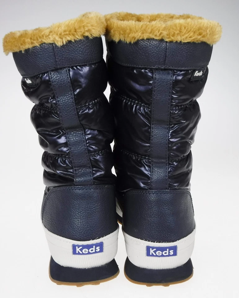 Mujeres 8 Keds Powder Puff Azul Marino Invierno Cálidas Botas Impermeables Piel Sintética 52044 Foto 4 de 4