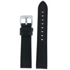 Watch Band Black Leather Buffalo Grain Mens 18mm - 26mm
