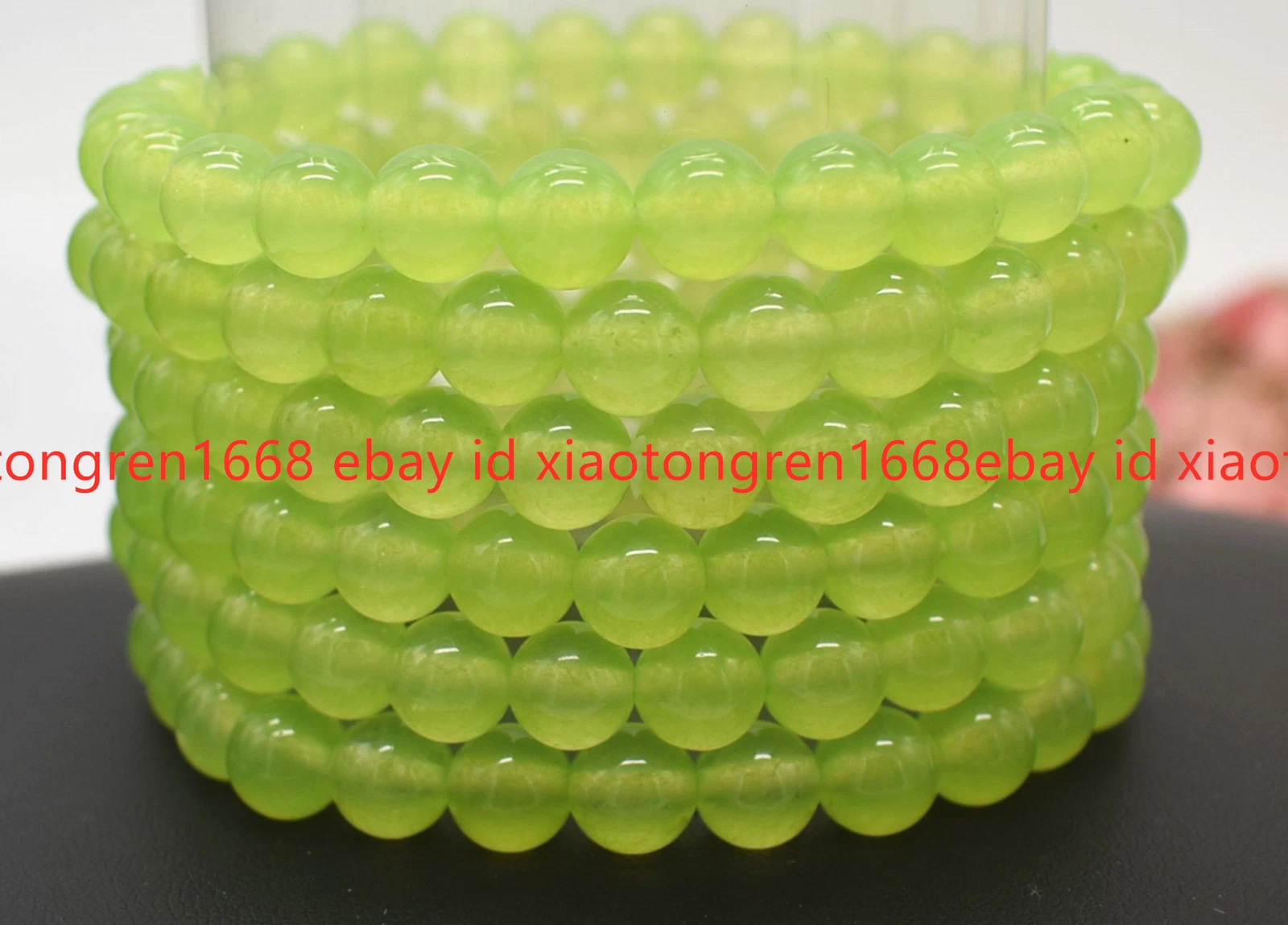 VALENTINO Lotto all'ingrosso Bracciale Perline Rotonde Pietra Peridoto Naturale 8mm Verde 7 5 pollici