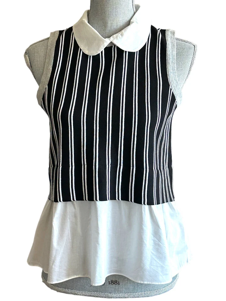 Top Anthropologie Pequeño Botón Amarillo Compuesto Versátil Sin Mangas, Talla S Foto 4 de 4