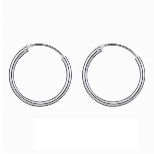 ORECCHINI a cerchio uomo donna diametro 9,10,12,15mm cerchietto argento o dorato - Immagine 3 di 4