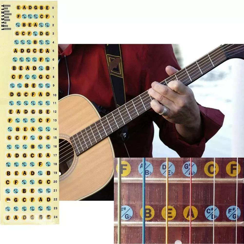 Guitar Bass Fretboard Scale Sticker Fingerboard Note Label Fret Stickers Guitar