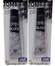 Made In USA American Zombie Blood 2-Pkgs Black Fake Blood Wounds Theater Make-Up