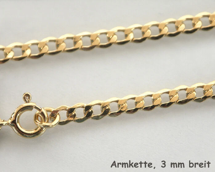 ECHT GOLD *** Armband Armkette Panzerkette 3 mm / 17-18-19-20-21  cm - Bild 2 von 4