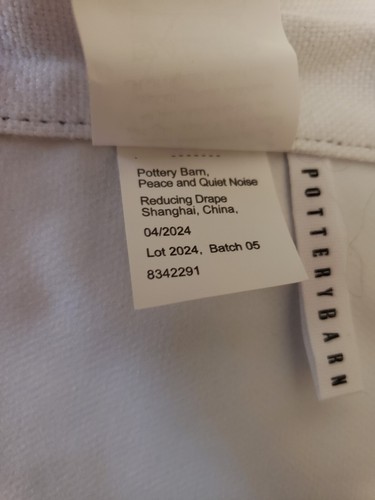 Pottery Barn Peace & Quiet Noise-Reducing Blackout Curtain Drape White 50x108 - Picture 3 of 5