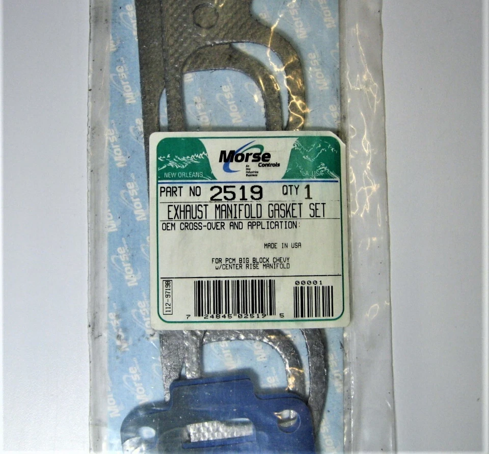 Morse Controls 2519 ~NEW~ Chevrolet / PCM Big Block Exhaust Manifold Gasket Set - Image 2 of 3