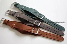 Aviator Band 18 20mm 22mm With Underlay Air Force Style Leather Pilot Strap  UN