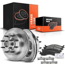 Front Disc Brake Rotor and Ceramic Brake Pads for Ford E-250 E-350 Club Wagon