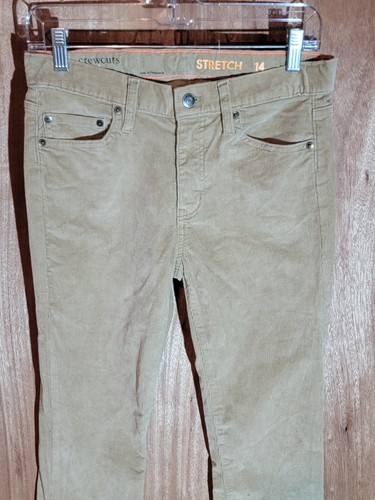 crewcuts corduroy jeans girls 14 slim straight stretch adjustable waist brown - Picture 4 of 13