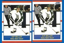 #330 KIP MILLER ERROR NO SCORE LOGO + CORRECTED 1990-91 SCORE USA HOBEY BAKER