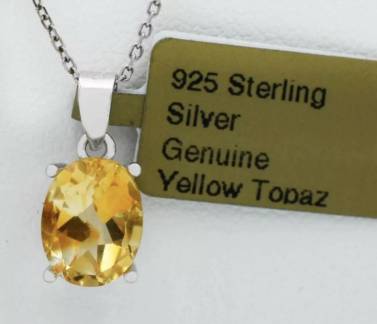 Genuine yellow topaz best sale necklace