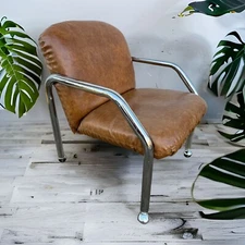 Herman Miller Eames Style Chrome Tube Office Chair Vintage Antique 1960s 1970s