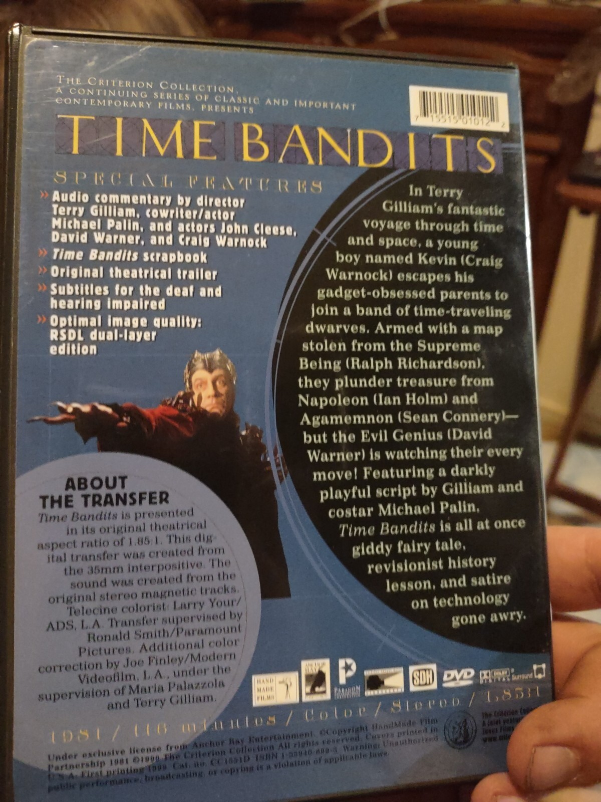 Time Bandits (DVD, 1999, Criterion Collection) 715515010122 eBay