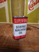 Vintage Superfine Sewing Machine Oil Tin.
