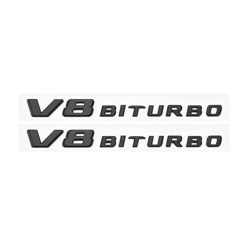 4pcs G63 AMG V8 BITURBO Matte Black Badge Emblem for Mercedes Benz W463 W464 G63 - Image 4 of 4