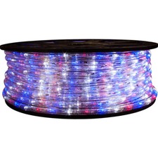Red White and Blue Patriotic LED Rope Light - 1 Bulb Per Color - 120 Volt - 148
