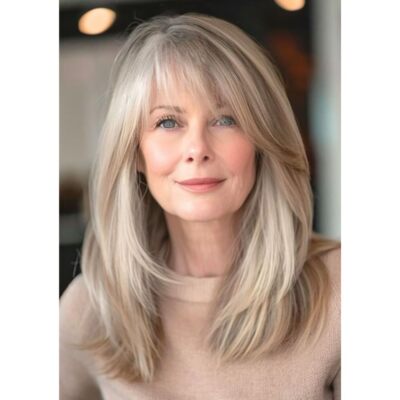 Highlight blonde 13x4 Lace Front Echthaar Perücke glattes Haar