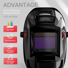 Auto Darkening Welding Helmet/ Hood/Mask with Fan&Light True Color 4 Arc Sensor