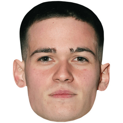 Max Mills (Buzz Cut) Promi Maske, flaches Kartengesicht, Kostüm Maske
