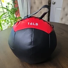 Signature Fitness Weighted Medicine Wall Ball Full Body Workout, 16 lb (Used)