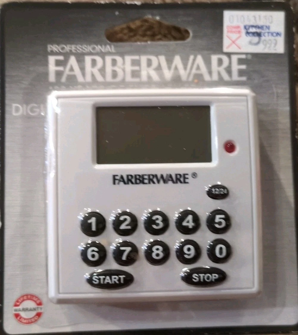 RARE - FIRBERWARE KITCHEM MAGNETIC DIGITAL TIMER CLOCK BATTERY OPERATED NEW