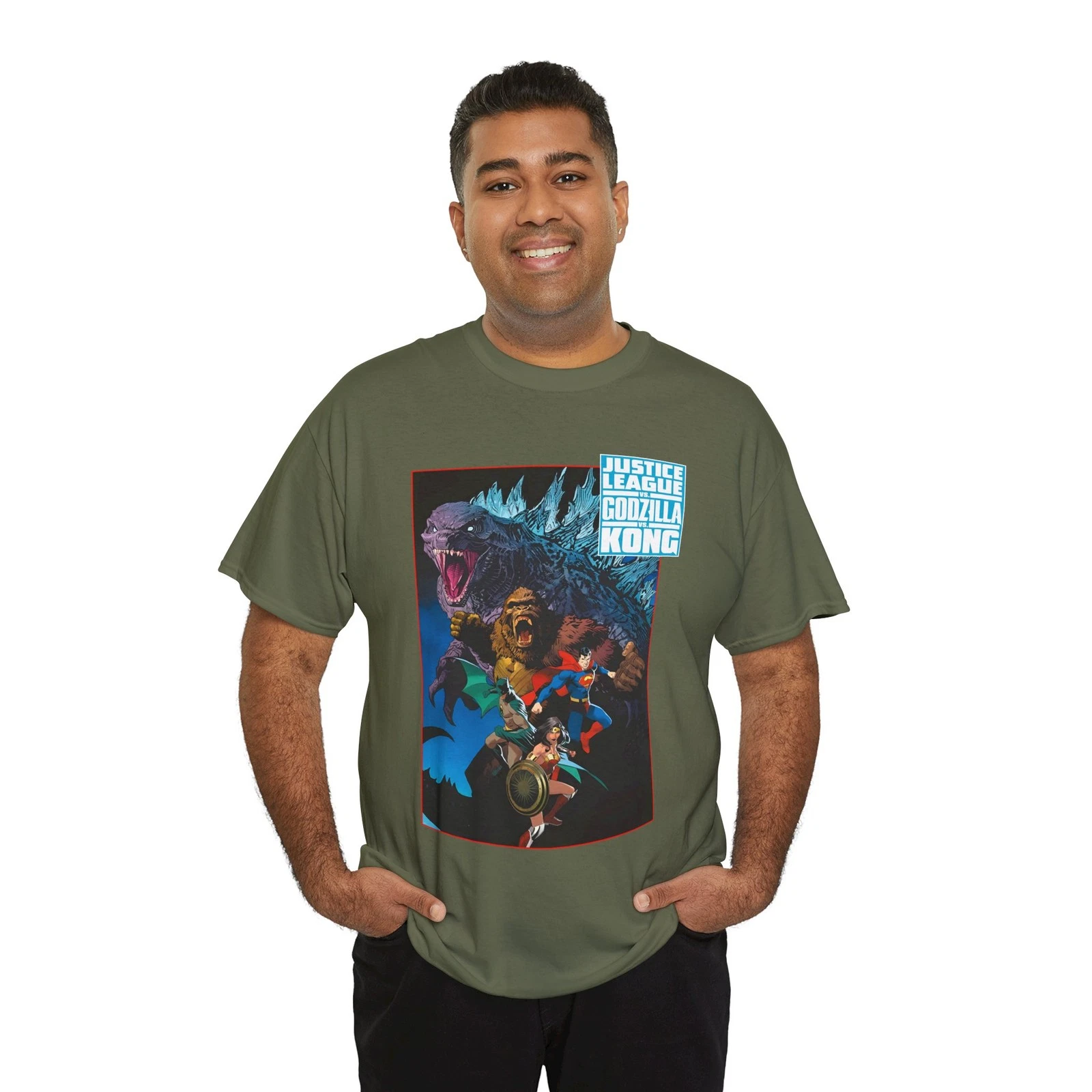 Justice League Vs god zilla Vs Kong T-Shirt - Dan Mora Art - Superman - DC Comics
