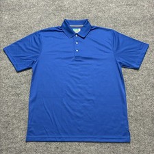 Ben Hogan Performance Mens Polo Shirt Size L Blue Power Air Short Sleeve