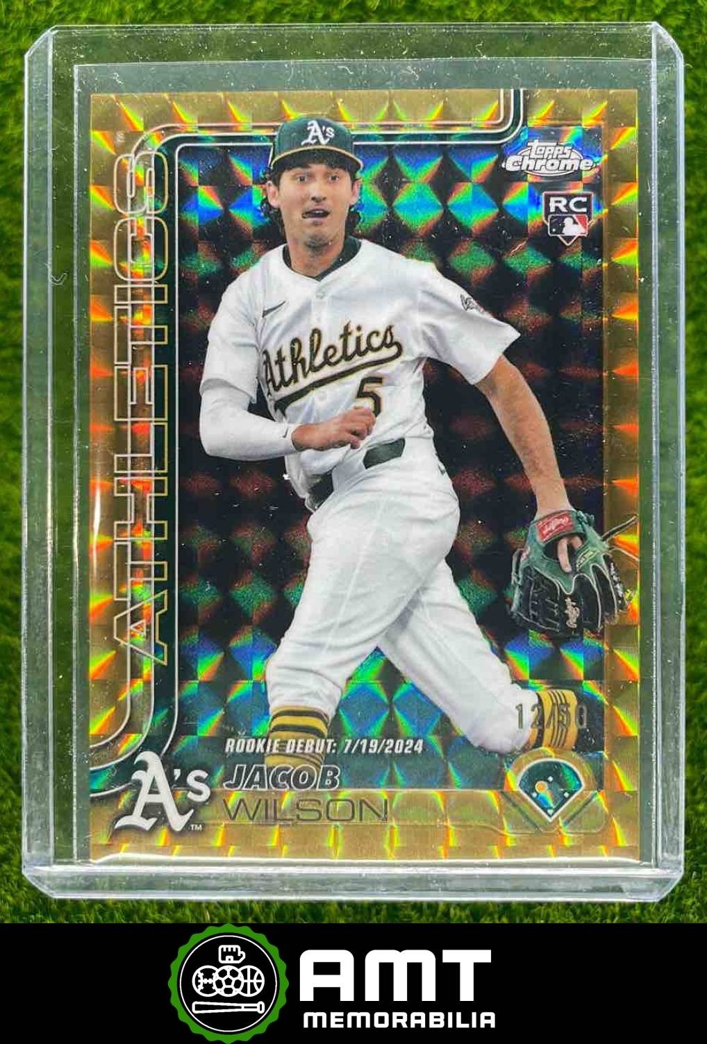 Jacob Wilson RC 2025 Topps Chrome Update 12/50 Gold Geometric Athletics #USC150