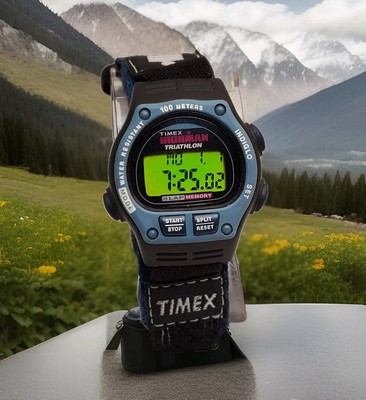 Vtg Timex Ironman Triathlon Digital Watch Women's Day Date 8