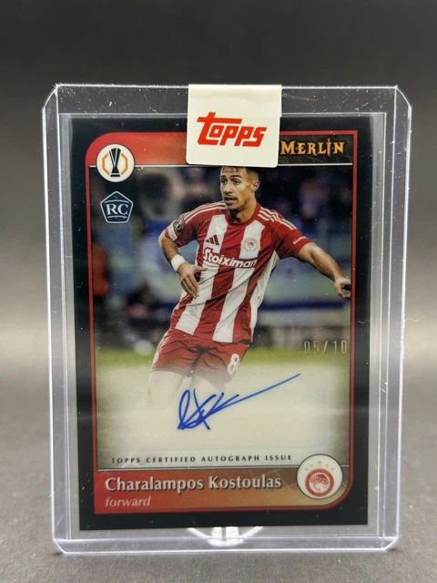 2024-25 Merlin Chome UCC UEFA - Charalampos Kostoulas - Black Rookie Auto /10 RC