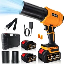 Cordless Leaf Blower with 2x 21V Batteries Turbo Handheld Variable Speed Turbine