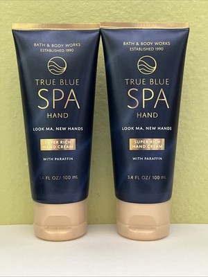 (2) Bath & Body Works True Blue Spa Travel Size Super Rich HAND CREAM 3.4 oz NEW