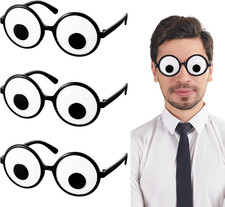 3PCS Eyes Glasses, Halloween Funny Eyeball Glasses, Silly Glasses for Men Women,
