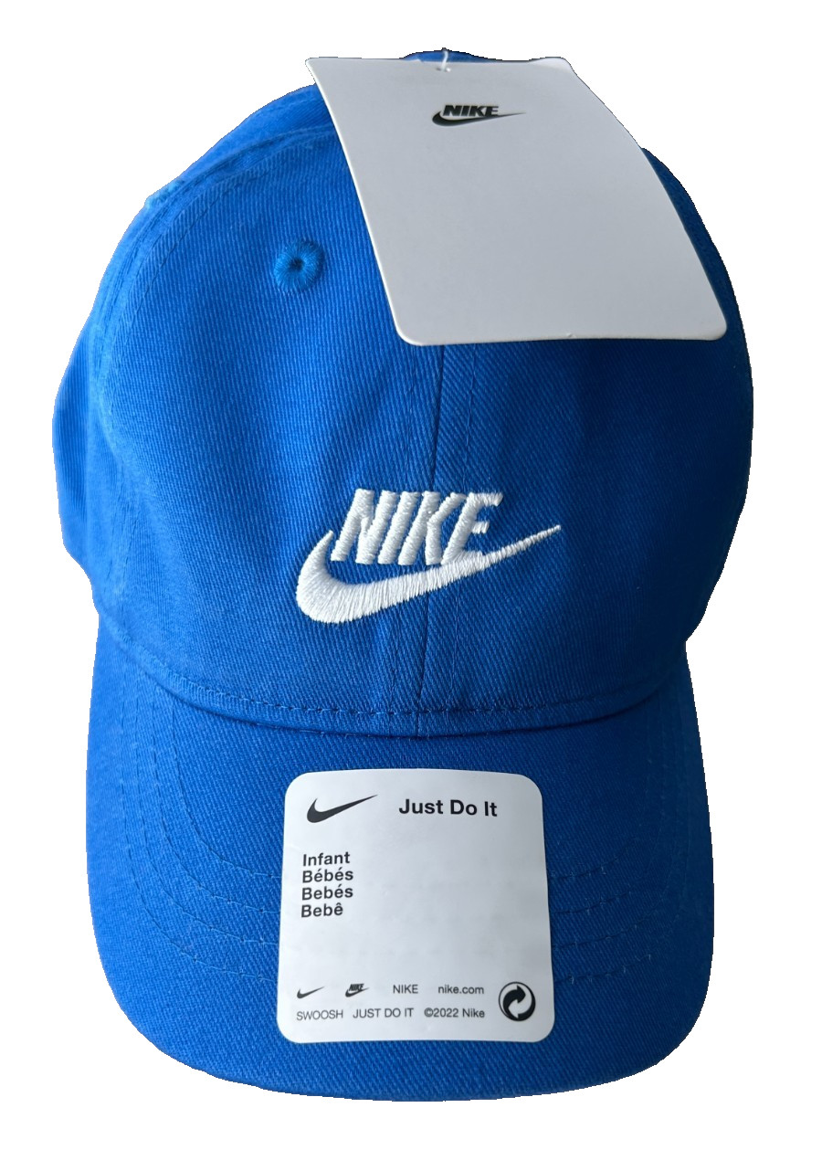 Nike Infant Adjustable Hat 12&ndash;24 Months Game Royal Blue White Swoosh Logo NWT
