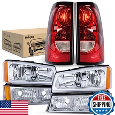 Nilight Headlight Taillight Combo 03-06 Chevy Silverado 1500 2500 3500 Classic O