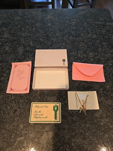 Vintage 70's Playboy Club Playmate Key Card, Necklace, Charm w/Box