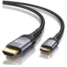  Mini HDMI to HDMI Cable 10FT, [Aluminum Shell, 10FT - Standard Connector Grey
