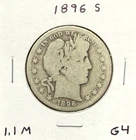 1896 S Barber Half Dollar 50c