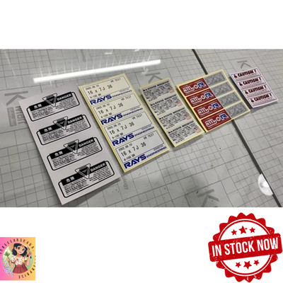20pcs VOLK RAYS TE37 CE28 RE30 ZE40 SPEC 2 WHEELS REPLACEMENT STICKERS COMPLETE