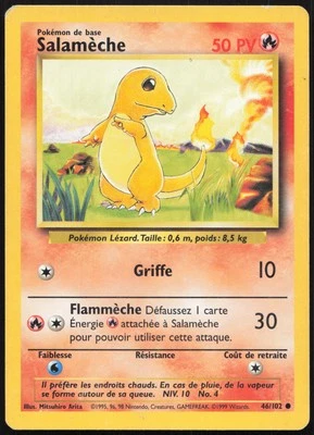 Carte Pokémon Salamèche 46/102 Set de base Français - Photo 1/2
