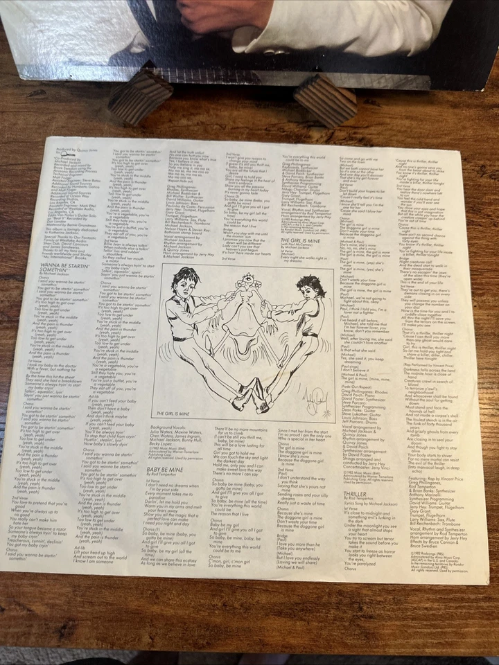 Michael Jackson Thriller Lp Vinyl OG 1982 1st Press MISPRINT RARE VG QE 38112 - Image 3 of 4